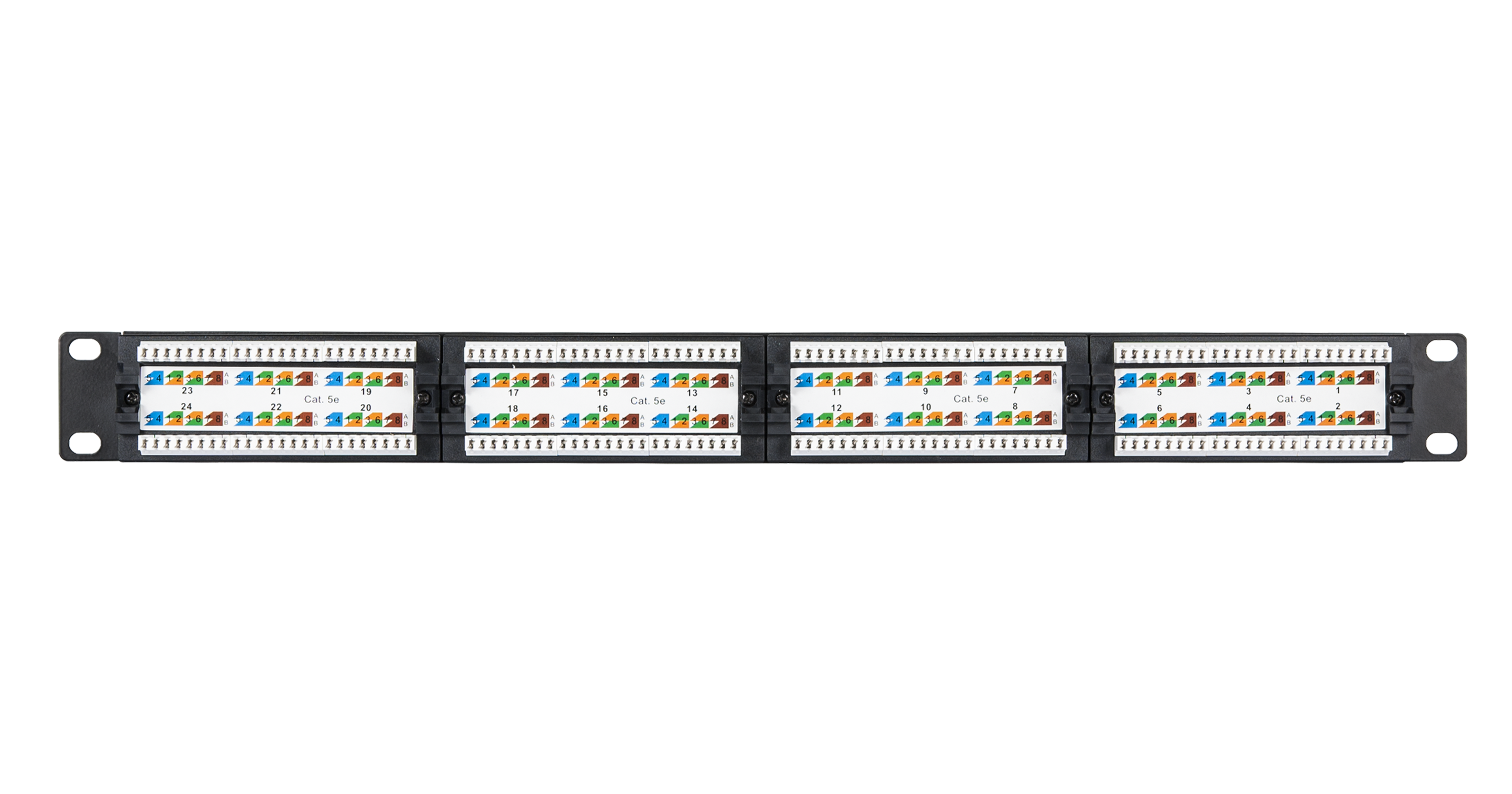 Коммутационная панель Netlan 19", 1U, 24 порта, Кат.6, неэкранированная, черная