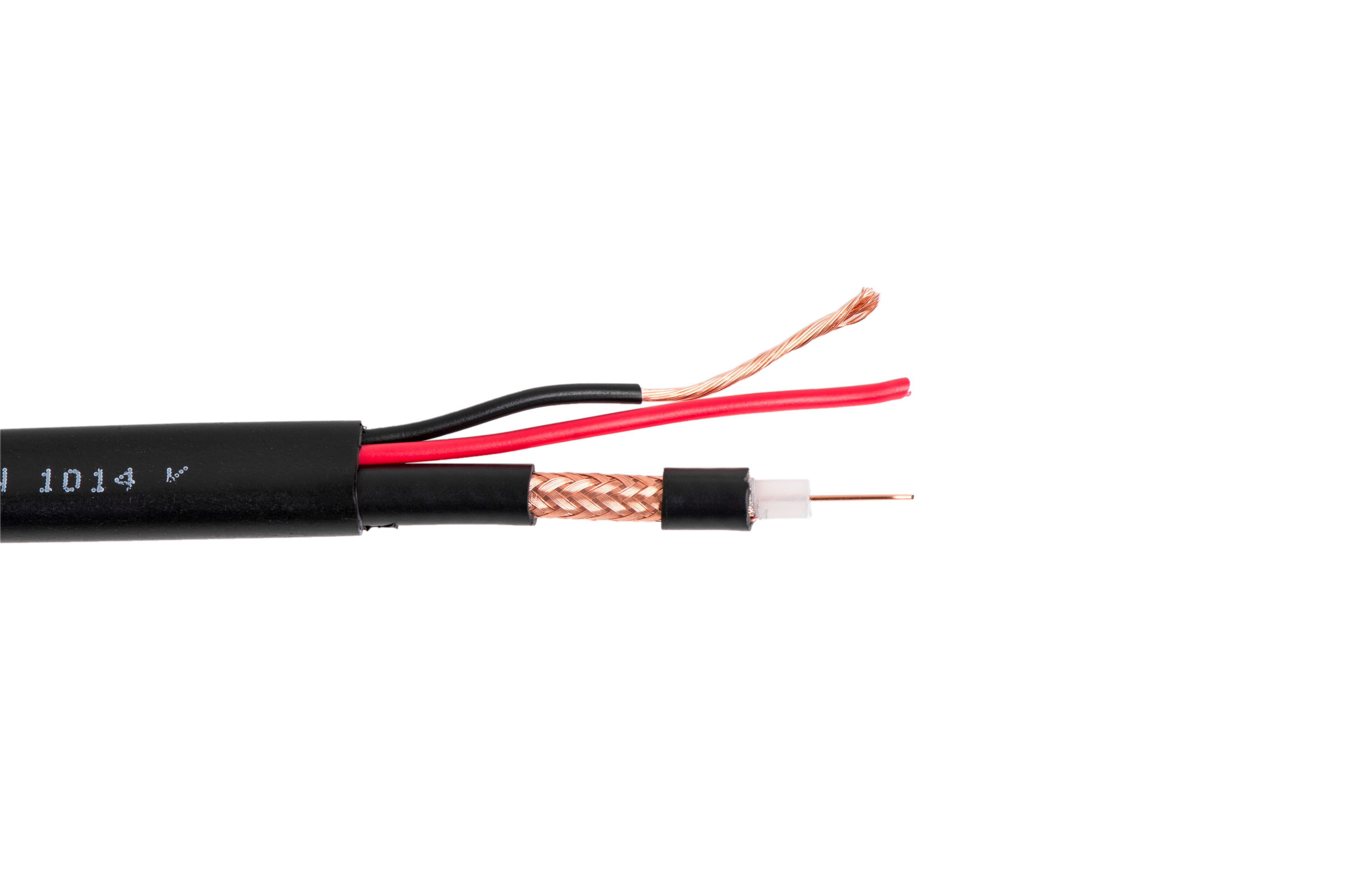 Кабель комбинированный ЭЛЕТЕК RG59 B/U+2x0.75 мм2 75 Ом, Outdoor, 500 м
