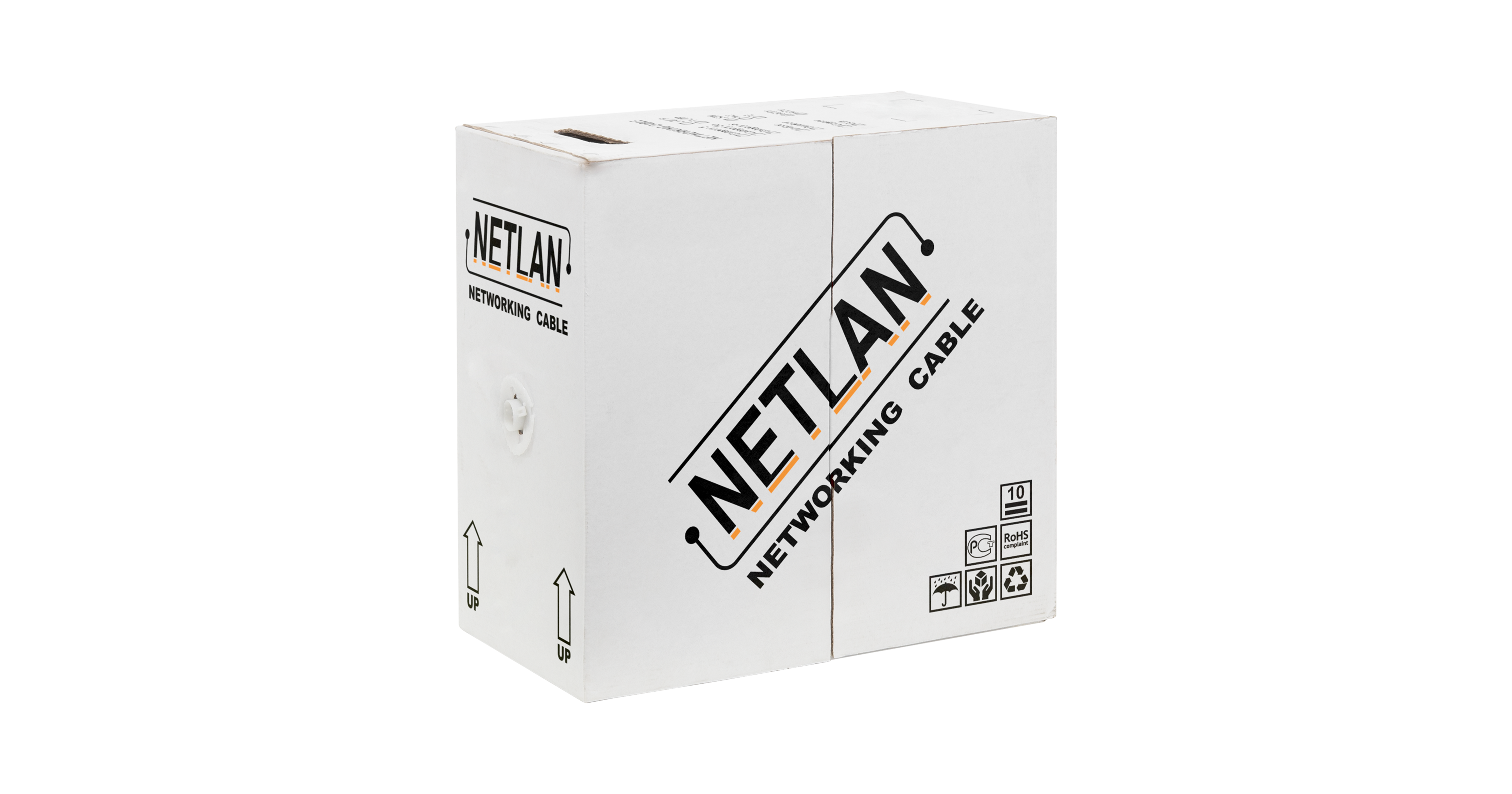 Кабель витая пара Netlan F/UTP 4 пары, Кат.5е, медный, внешний, PE, черный, 305м